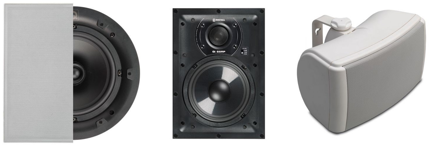 E120 with Q Acoustics in-ceiling and in-wall speaker recommended combinations
